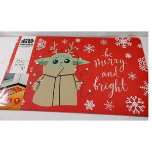Star Wars Mandalorian Grogu Baby Yoda Christmas Anti Fatigue Kitchen Mats 2 Pack